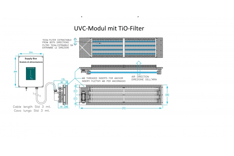 UVC-Modul mit 4 Röhren und