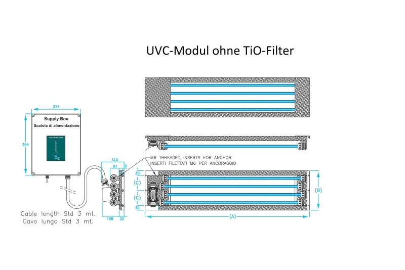 UVC-Modul mit 6 Röhren und